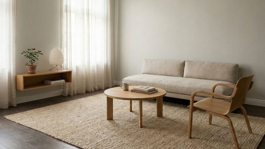 Neutral area rugs for modern living rooms