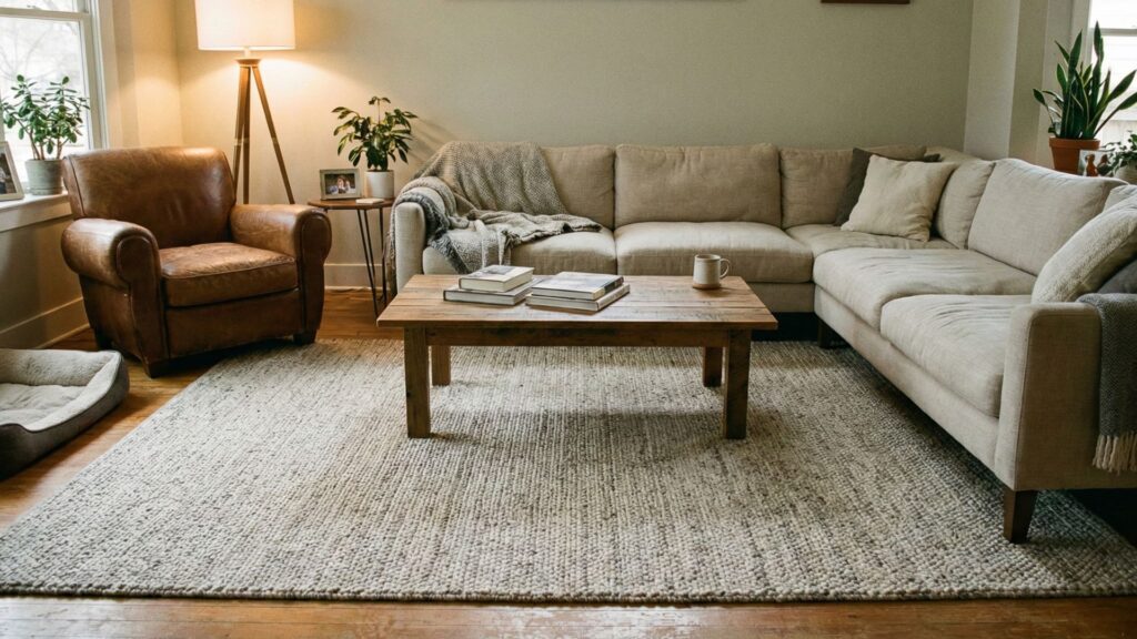 Neutral rug styling ideas for apartments