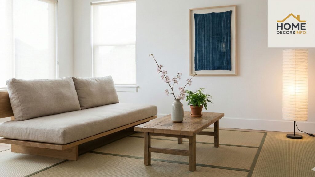 modern Japanese living room aesthetic