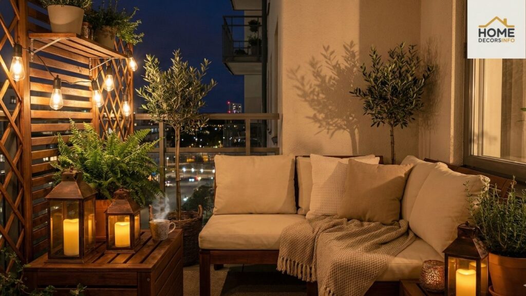 calm balcony garden idea