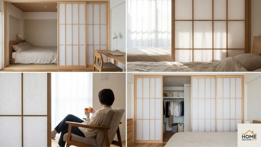 Shoji screens in bedrooms and places to sleep