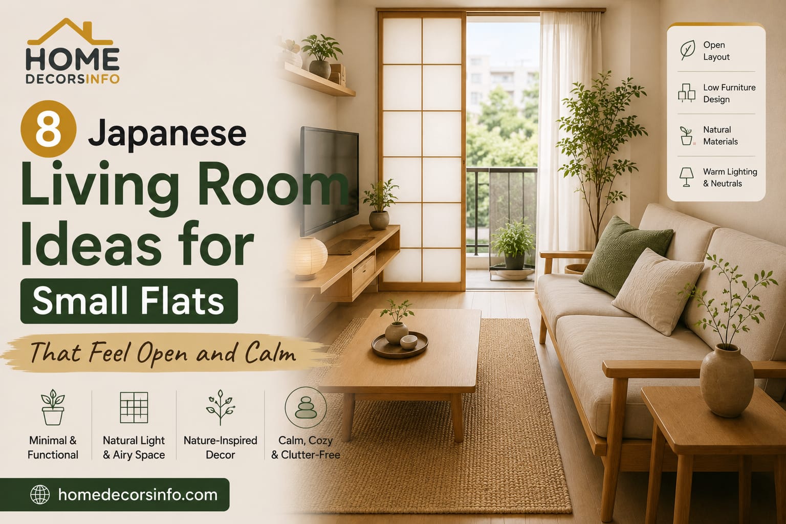 Japanese living room ideas for small flats