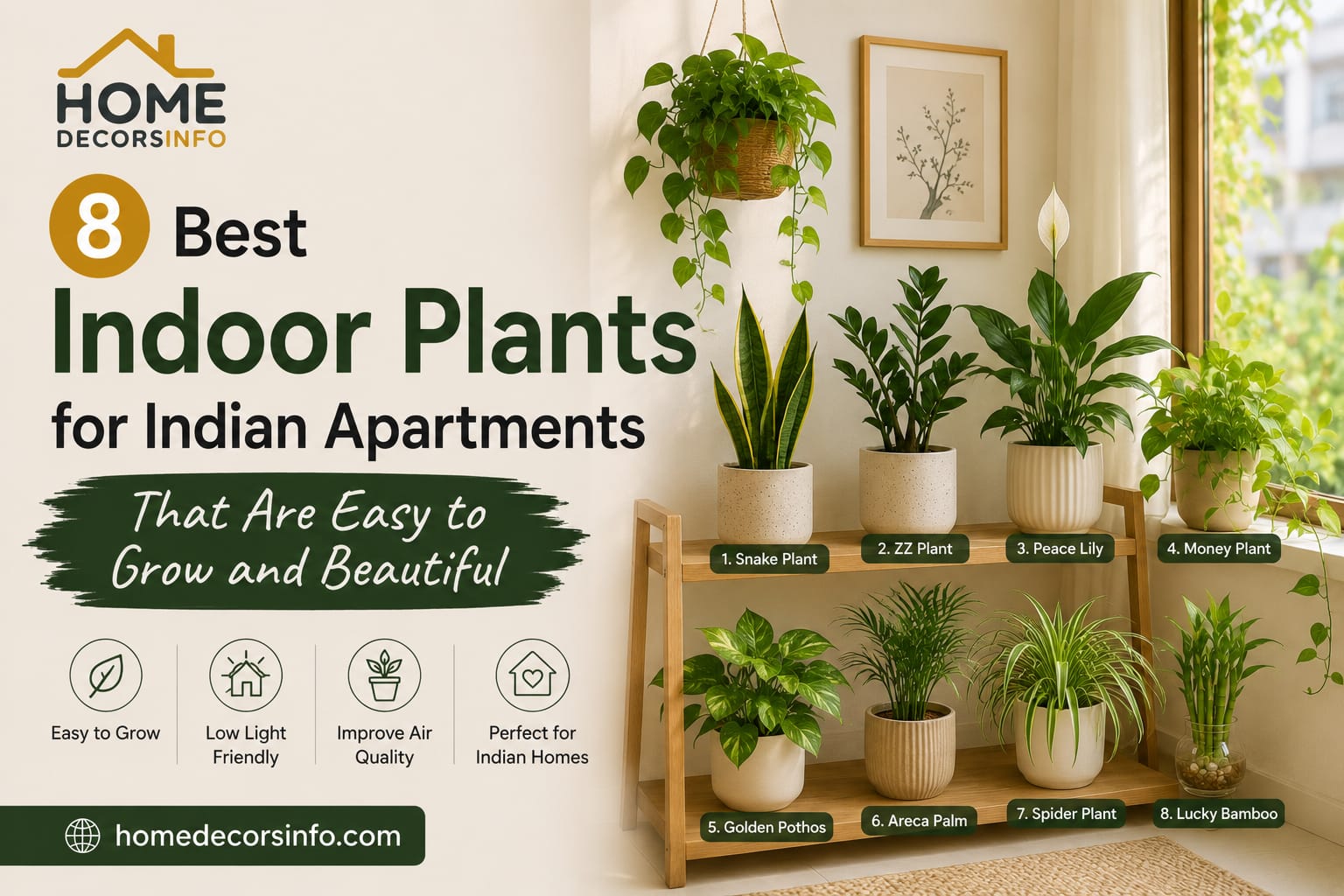 best indoor plants for Indian apartments