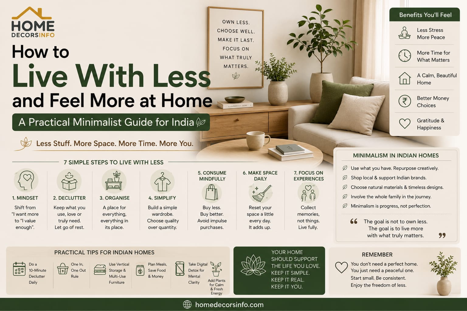 how to live with less and feel more at home