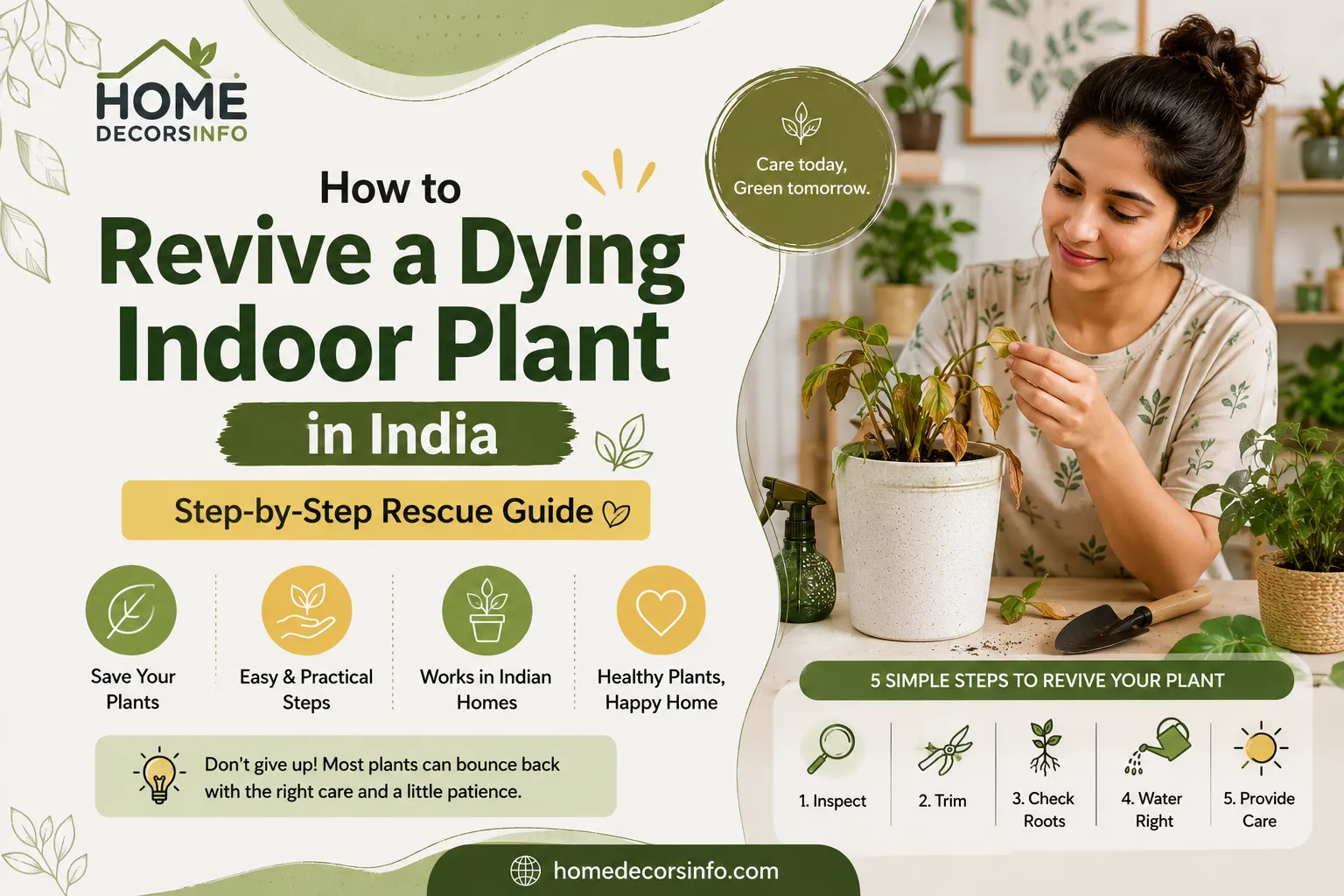 how to revive a dying indoor plant in India
